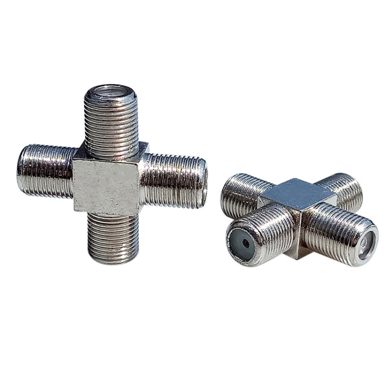 100 PCS 1 F Female to 3 F Female Jack 4 Way F Splitter TV Coax Adapter Connector by buy2fix
