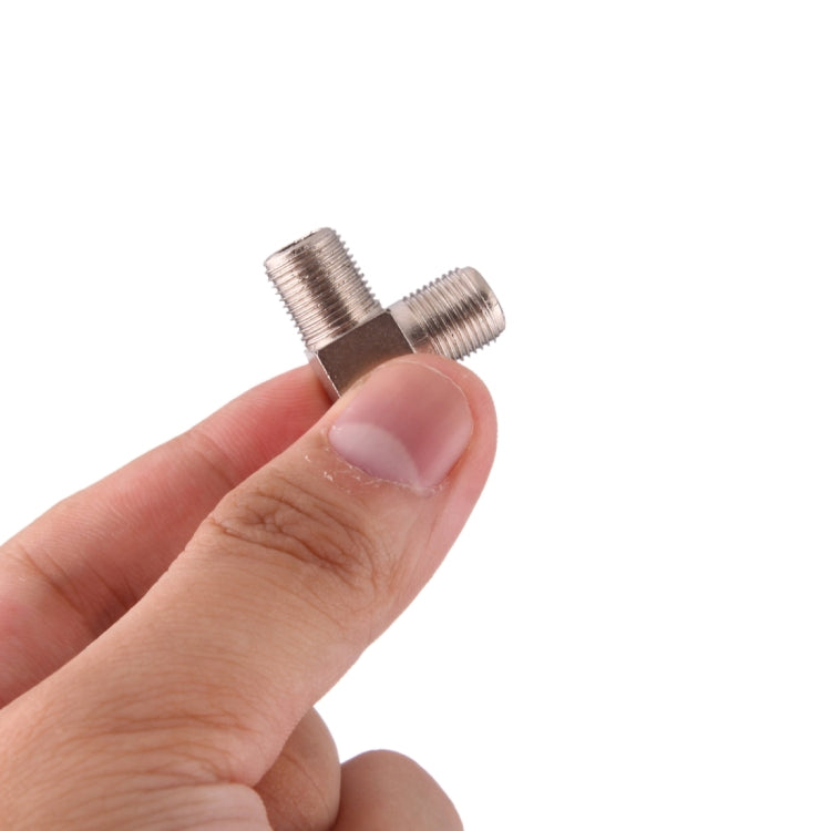 3 Ways F Female Plug to Double F Female Plug T Adapter by buy2fix