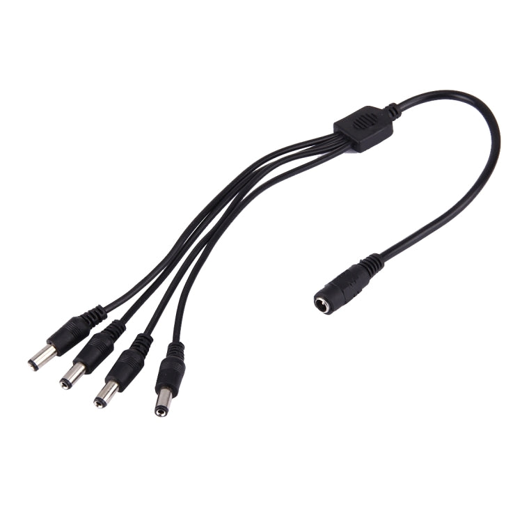 1 Female to 4 Male Plug 5.5 x 2.1mm DC Power Cable(Black) by buy2fix