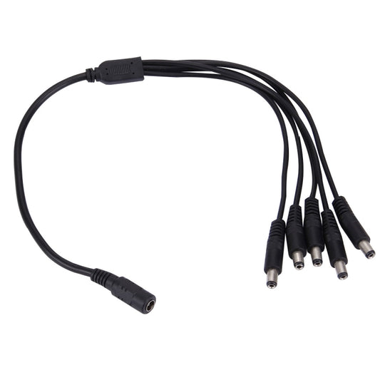 1 Female to 5 Male Plug 5.5 x 2.1mm DC Power Cable(Black) by buy2fix