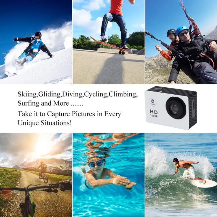 SJ4000 Full HD 1080P 2.0 inch LCD Sports Camcorder DV with Waterproof Case, Generalplus 6624, 30m Depth Waterproof(White) by buy2fix