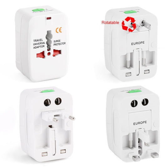 All in 1 (EU + AU + UK + US Plug) World Universal Travel Adaptor(White) by buy2fix
