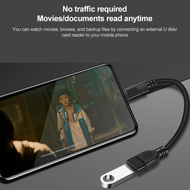 20cm USB 3.1 Type C Male to USB 3.0 Type A Female OTG Data Cable, For Nokia N1 / Macbook 12(Black) by buy2fix