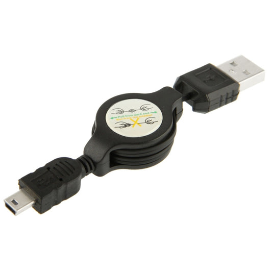 USB 1.1 to Mini 5 Pin USB Retractable Data & Charger Cable for Motorola V3 / Mobile Phone / MP3 / MP4 / Digital Camera / GPS, Length: 10cm (Can be Extended to 80cm), Black(Black) by buy2fix