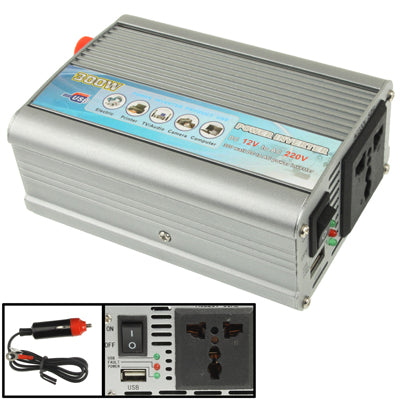 300W DC 12V to AC 220V Car Power Inverter with USB Port and Car Charger(Silver) by buy2fix