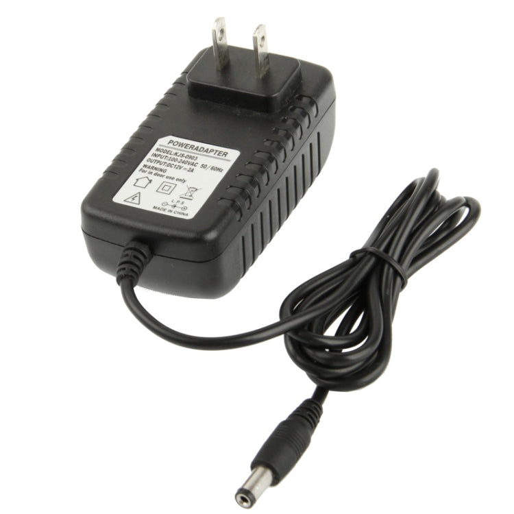 High Quality US Plug AC 100-240V to DC 12V 2A Power Adapter, Tips: 5.5 x 2.1mm, Cable Length: 1m(Black) by buy2fix