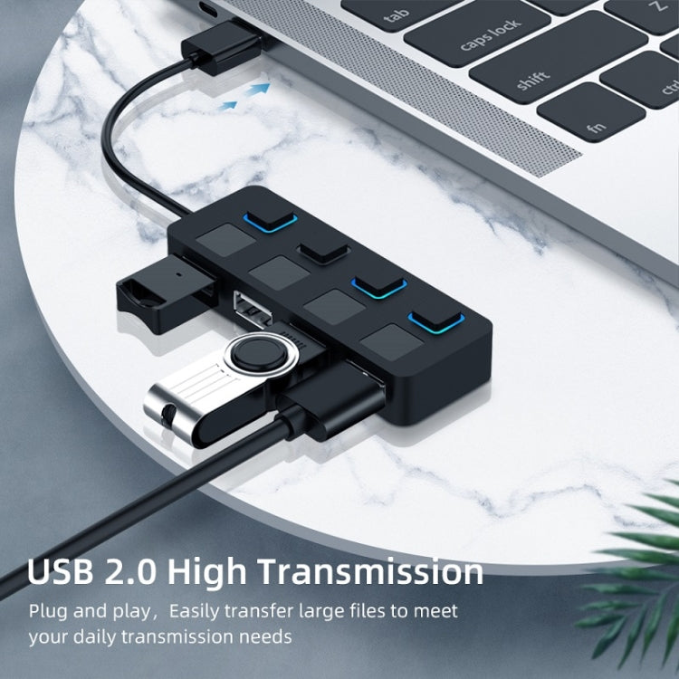 4 Ports USB 2.0 HUB with 4 Switch(White) by buy2fix