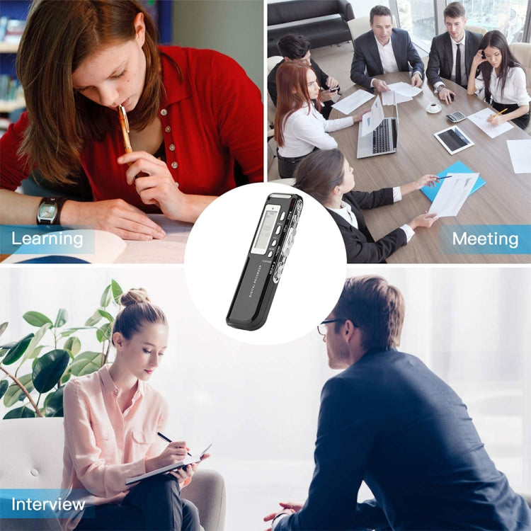 4GB Digital Voice Recorder Dictaphone MP3 Player, Support Telephone Recording, VOX Function(Black)(Black) by buy2fix