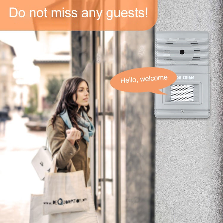 300D Wireless Visitor Alarm Entry Alert Door Chime(Grey) by buy2fix