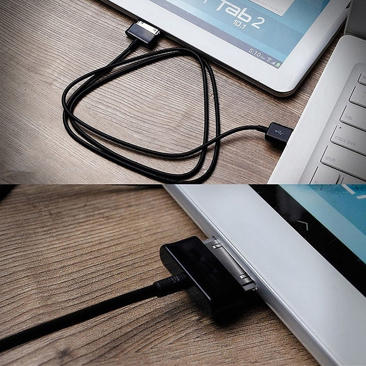1m 30 Pin to USB Cable, For Galaxy Tab P1000 / P3100 / P5100 / P6200 / P6800 / P7100 / P7300 / P7500 / N5100 / N8000(Black) by buy2fix