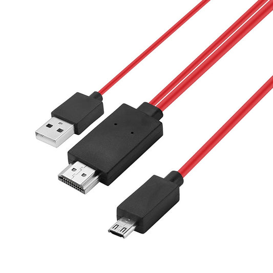 2m Full HD 1080P Micro USB MHL + USB Connector to HDMI Adapter HDTV Adapter Converter Cable by buy2fix