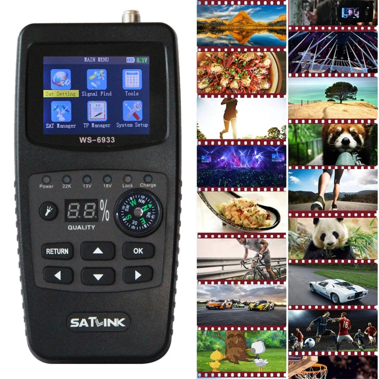 SATLINK WS6933 Portable Digital Satellite Finder Meter, 2.1 inch LCD Colour Screen, DVB-S2/S Signal Pointer(US Plug) by buy2fix