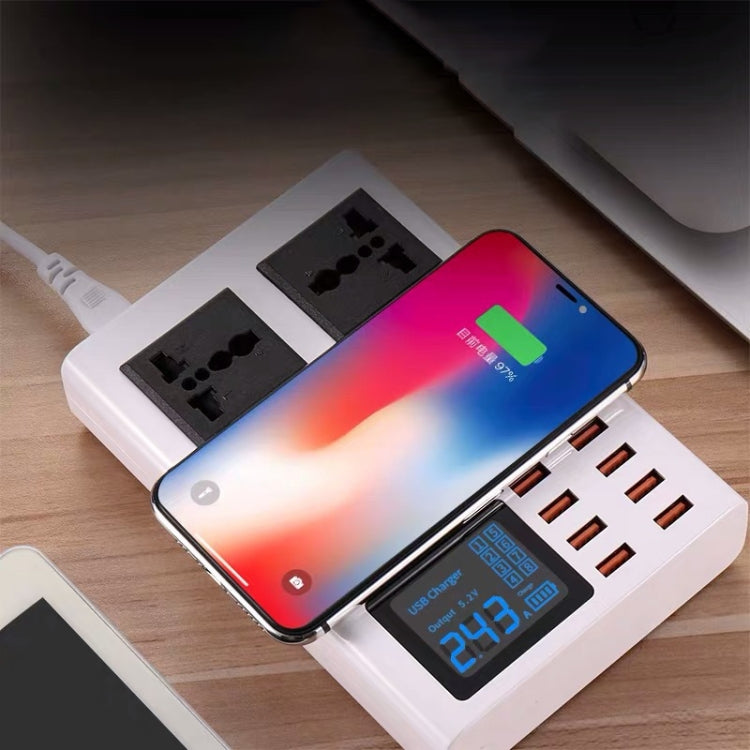 YC-CDA10W 10W Multi Port USB Intelligent Digital Display Fast Charging Wireless Charger, EU Plug by buy2fix