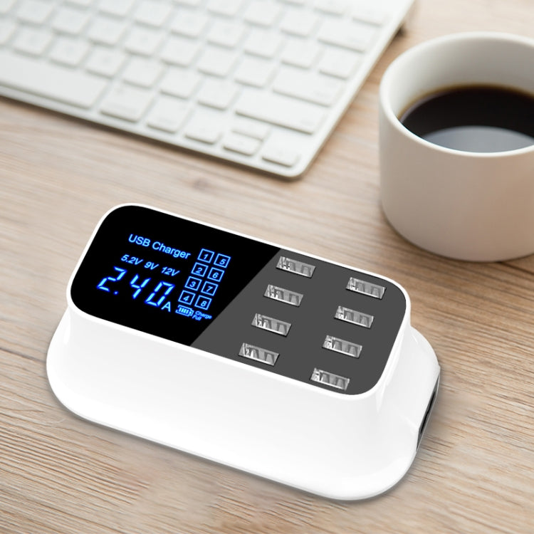YC-CDA19A 8-port USB Multi-function 40W Intelligent Digital Display Fast Charging Dock, US Plug by buy2fix