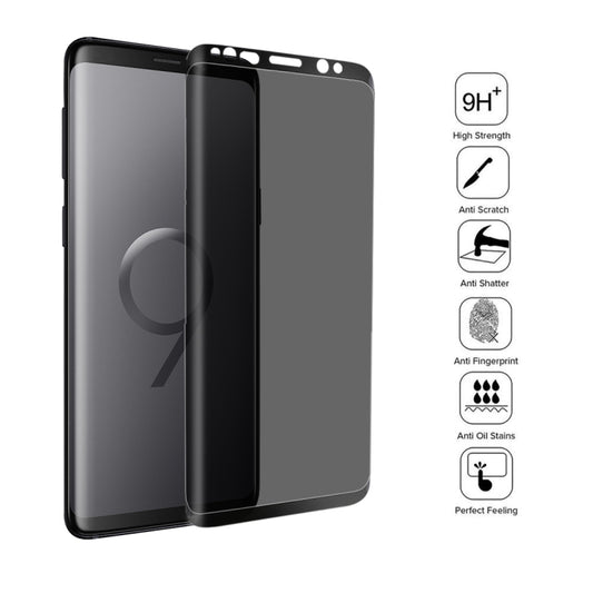 For Galaxy S9 0.3mm 9H Surface Hardness 3D Privacy Anti-spy Tempered Glass Protective Film(Black) by buy2fix