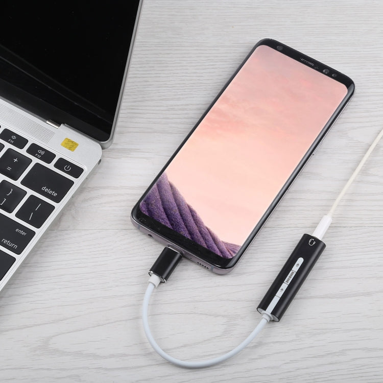 Aluminum Shell 3.5mm Jack External USB-C / Type-C Sound Card HIFI Magic Voice 7.1 Channel Converter Adapter Free Drive(Black) by buy2fix