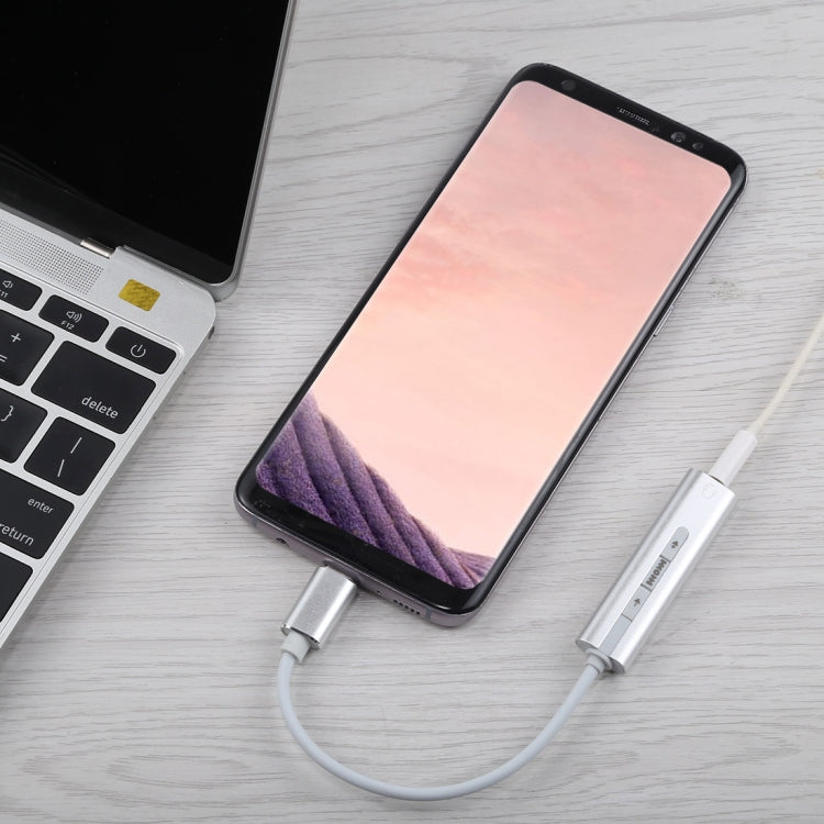 Aluminum Shell 3.5mm Jack External USB-C / Type-C Sound Card HIFI Magic Voice 7.1 Channel Converter Adapter Free Drive(Silver) by buy2fix