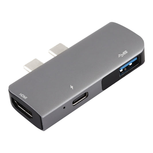 Double USB-C / Type-C to PD Port + USB 3.0 + HDMI Multifunctional Extension HUB Adapter by buy2fix