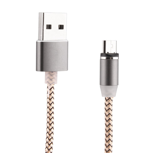 360 Degree Rotation 1m Weave Style Micro USB to USB 2.0 Strong Magnetic Charger Cable with LED Indicator(Gold) by buy2fix