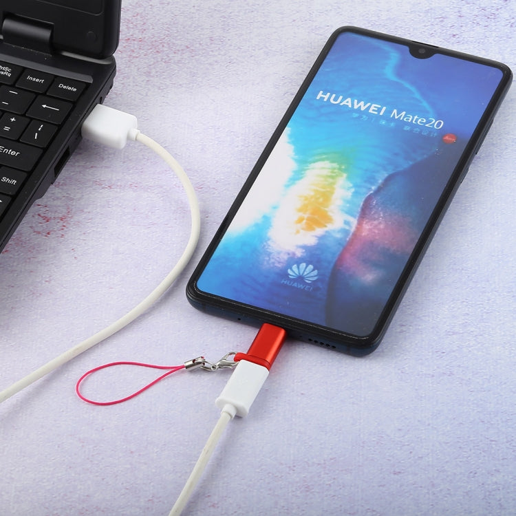 Mini Portable USB to Type-C & USB-C Converter Adapter with OTG(Red) by buy2fix