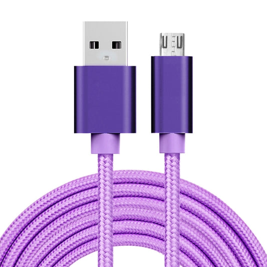 3A Woven Style Metal Head Micro USB to USB Data / Charger Cable, Cable Length: 3m(Purple) by buy2fix
