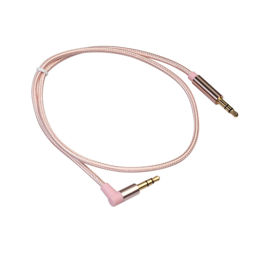 AV01 3.5mm Male to Male Elbow Audio Cable, Length: 50cm(Rose Gold) by buy2fix