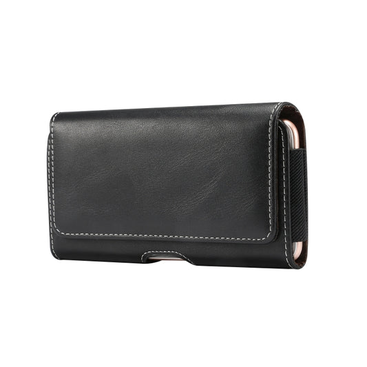 Men Lambskin Texture Multi-functional Universal Mobile Phone Waist Pack Leather Case for 6.3 Inch or Below Smartphones(Black) by buy2fix