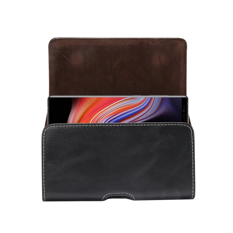 Men Lambskin Texture Multi-functional Universal Mobile Phone Waist Pack Leather Case for 6.3 Inch or Below Smartphones(Black) by buy2fix