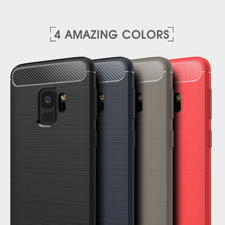 For Galaxy S9 Brushed Carbon Fiber Texture Soft TPU Anti-skip Protective Cover Back Case(Black) by buy2fix