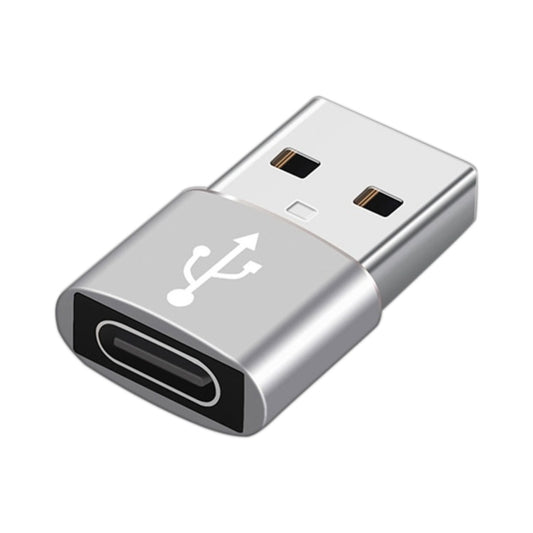 USB-C / Type-C Female to USB 2.0 Male Aluminum Alloy Adapter, Support Charging & Transmission(Silver) by buy2fix