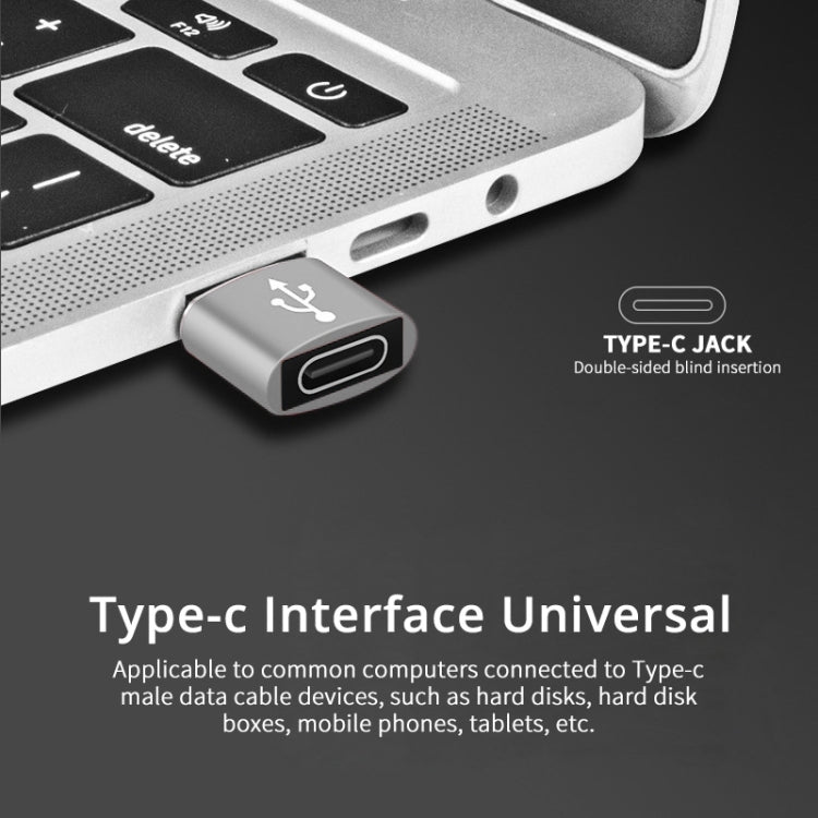 USB-C / Type-C Female to USB 2.0 Male Aluminum Alloy Adapter, Support Charging & Transmission(Silver) by buy2fix