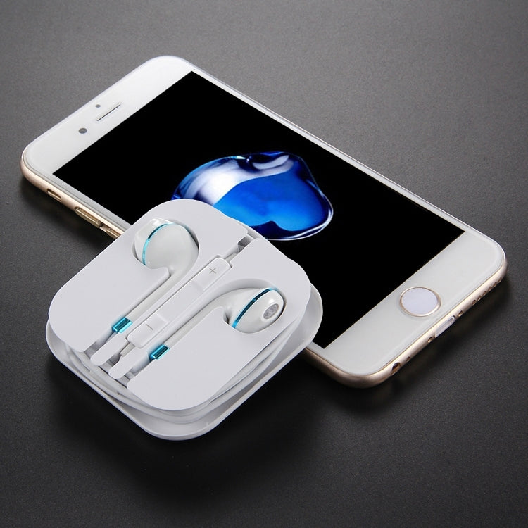 White Wire Body 3.5mm In-Ear Earphone with Line Control & Mic(Blue) by buy2fix