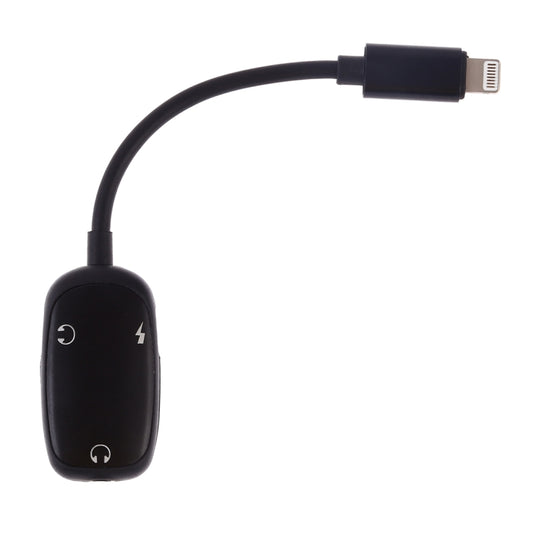 8 Pin to 8 Pin Charging Interface + 8 Pin Earphone Interface + 3.5mm Audio Interface Earphone Adapter(Black) by buy2fix