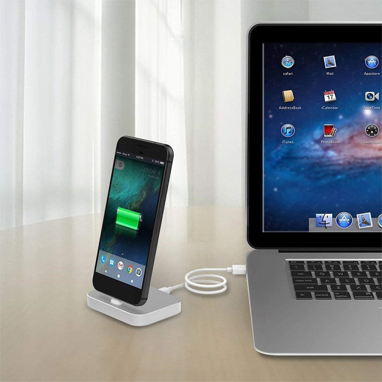 USB-C / Type-C Aluminum Alloy Desktop Station Dock Charger(Pink) by buy2fix