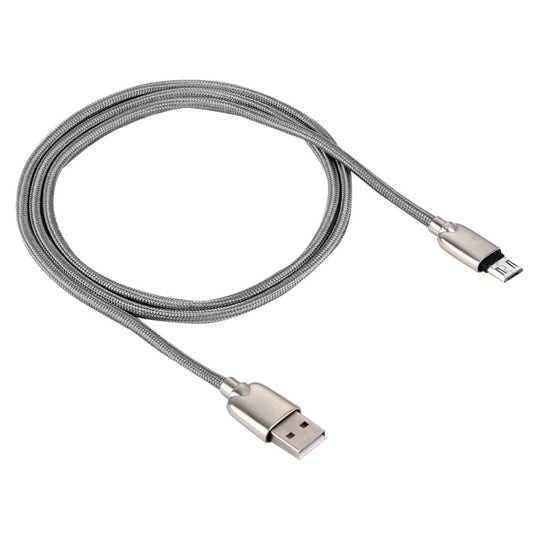 1M Woven Style Metal Head 108 Copper Cores Micro USB to USB Data Sync Charging Cable, For Samsung, HTC, Sony, Huawei, Xiaomi, Meizu and other Android Devices with Micro USB Port(Grey) by buy2fix