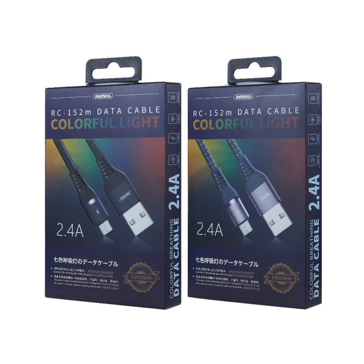 REMAX RC-152M 1m 2.4A USB to Micro USB Colorful Breathing Data Cable (Silver) by REMAX