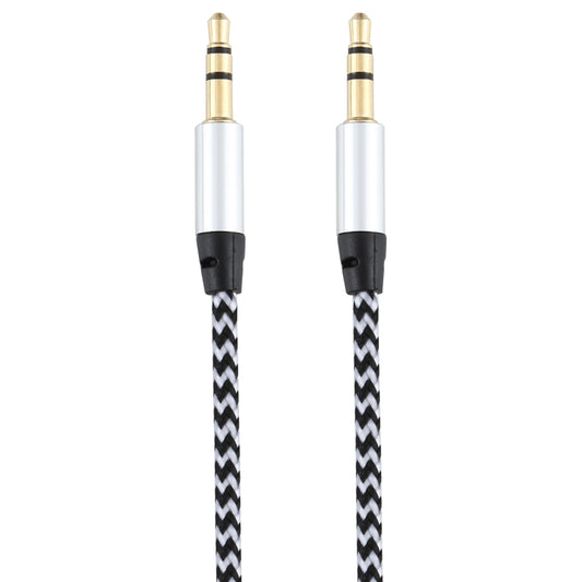 3 PCS K10 3.5mm Male to Male Nylon Braided Audio Cable, Length: 1m(Silver) by buy2fix