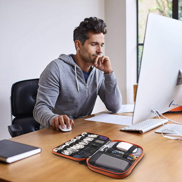 Multi-functional Headphone Charger Data Cable Storage Bag Portable Power Pack, Size:M, 25 x 18 x 5cm (Black) by buy2fix