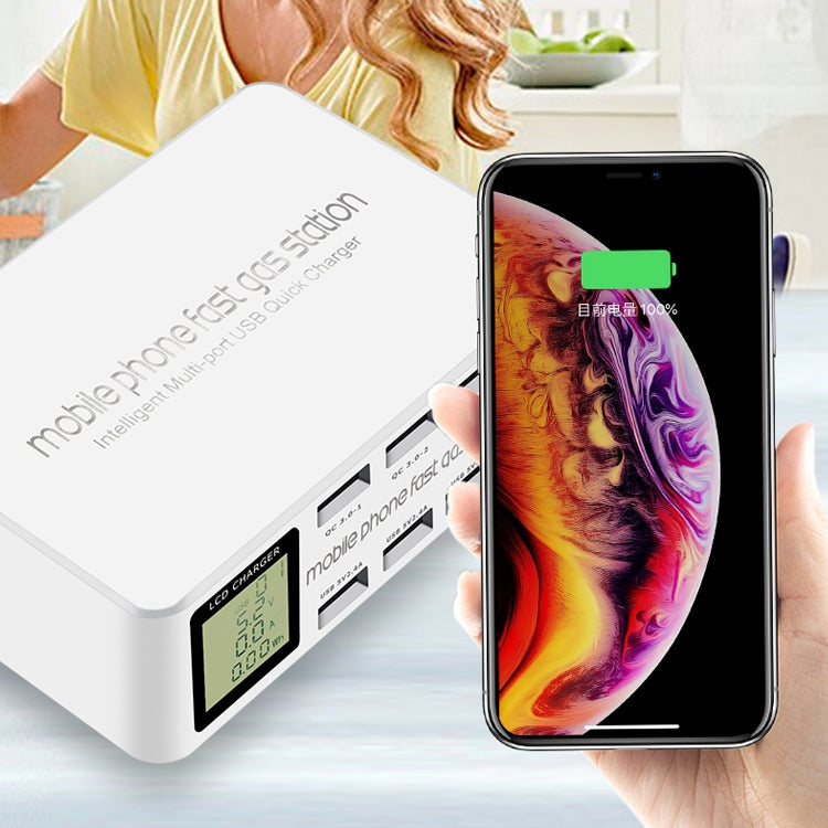 818D 8 In 1 Multi-function USB Charging Station Smart Socket Holder Stand by buy2fix