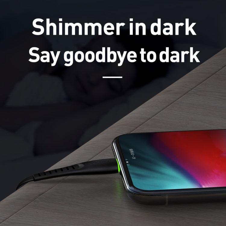 Mcdodo CA-6431 Flying Fish Series Type-C to USB LED Data Cable, Length: 1.2m(Black) by Mcdodo