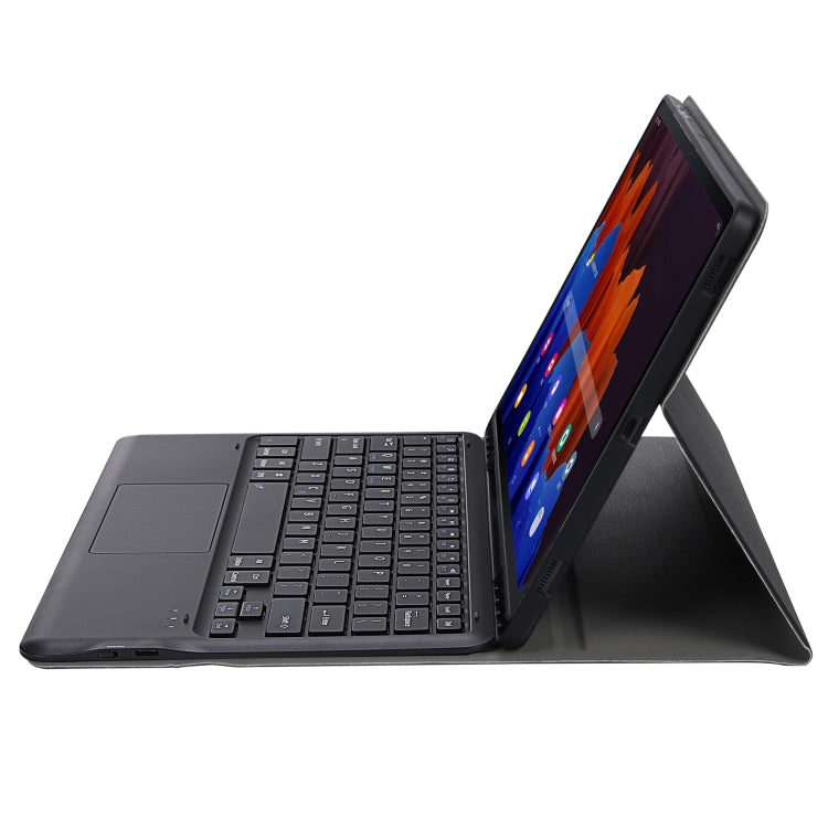 A970B-A Splittable Bluetooth Keyboard Leather Tablet Case for Samsung Galaxy Tab S7 FE T730 T736 & S7+ T970 T975, with Touchpad & Pen Slot & & Holder (Black) by buy2fix