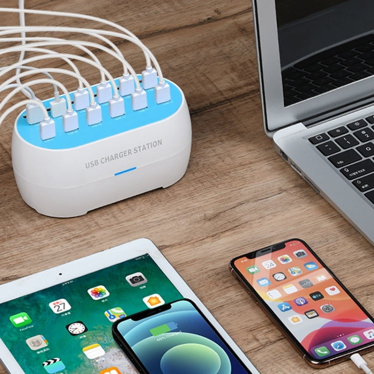 830-24 180W 24 USB Ports Multifunction Smart Charger Station AC100-240V, US Plug (White) by buy2fix