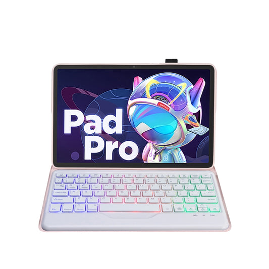 AM20-BS Lambskin Texture Ultra-thin Backlight Bluetooth Keyboard Leather Tablet Case For Lenovo Xiaoxin Pad 2022 10.6 inch/Tab M10 Plus 10.6 3rd Gen 2022(Pink) by buy2fix
