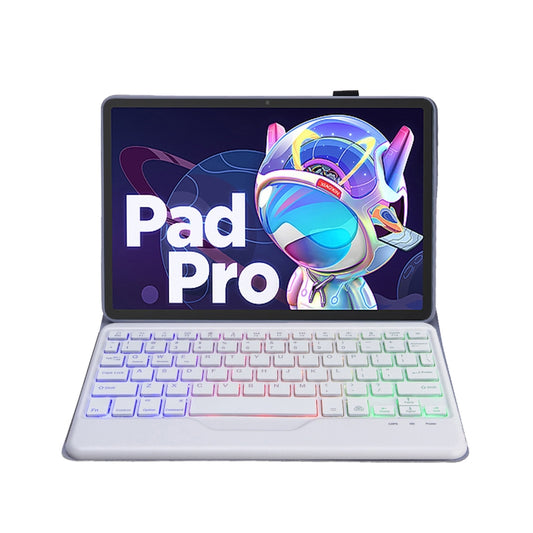 AM20-BS Lambskin Texture Ultra-thin Backlight Bluetooth Keyboard Leather Tablet Case For Lenovo Xiaoxin Pad 2022 10.6 inch/Tab M10 Plus 10.6 3rd Gen 2022(Purple) by buy2fix