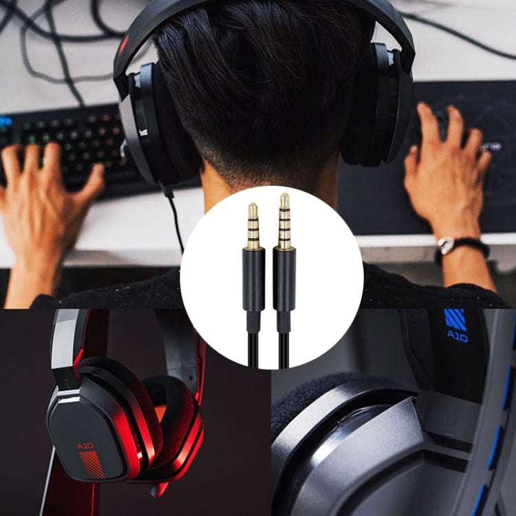 ZS0086 Volume Control Version Gaming Headphone Audio Cable for Logitech Astro A10 A40 A30 (Black) by buy2fix