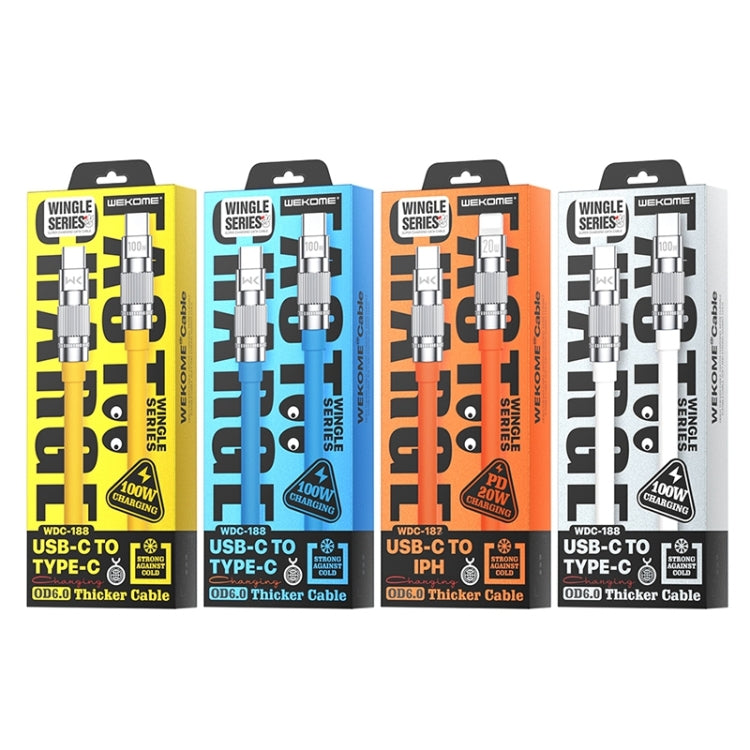 WK WDC-188 Qjie Series 100W USB-C/Type-C to USB-C/Type-C Fast Charge Data Cable, Length: 1m (Blue) by WK