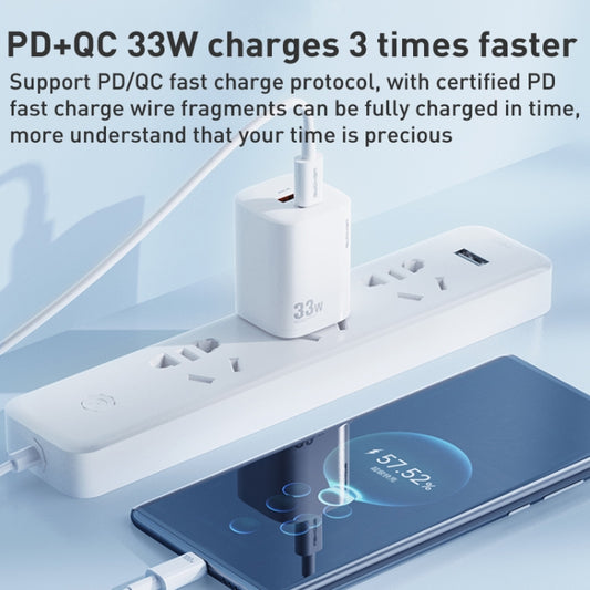 WK WP-U140 33W Power Series USB+USB-C/Type-C Fast Charger, Specifications: US Plug(White) by WK