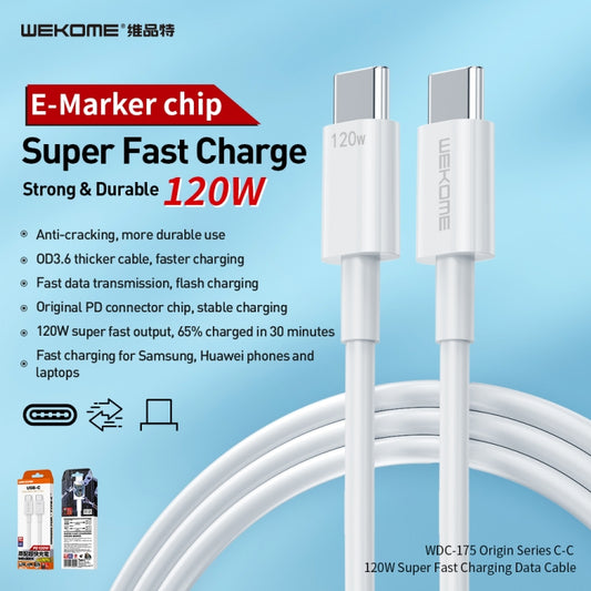 WK WDC-175 120W USB-C/Type-C to USB/Type-C Fast Charge Data Cable, Length: 1.2m by WK