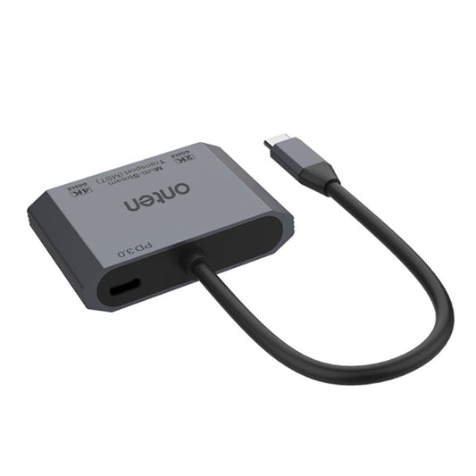 Onten M205 3 in 1 Type-C to HDMI+VGA+PD Fast Charge Video Converter (Grey) by Onten
