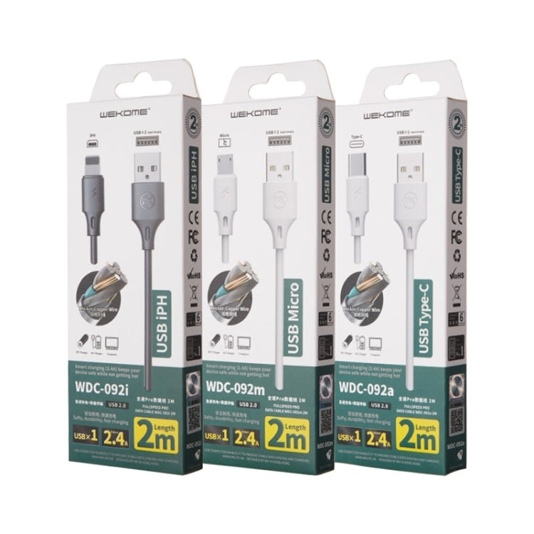 WK WDC-092 3m 2.4A Max Output Full Speed Pro Series USB to Micro USB Data Sync Charging Cable (White) by WK